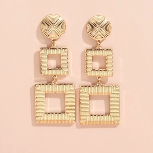 New drop square shape earrings - Picture 2 of 4